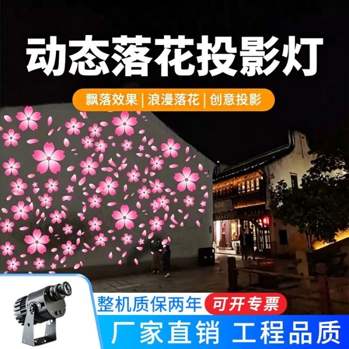 动态落花投影灯